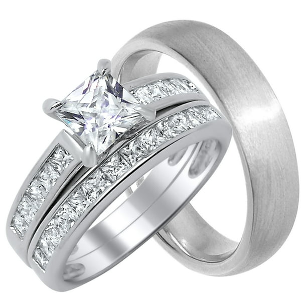 His and Her Wedding Ring Sets Matching Bands for Him and Her (5/9