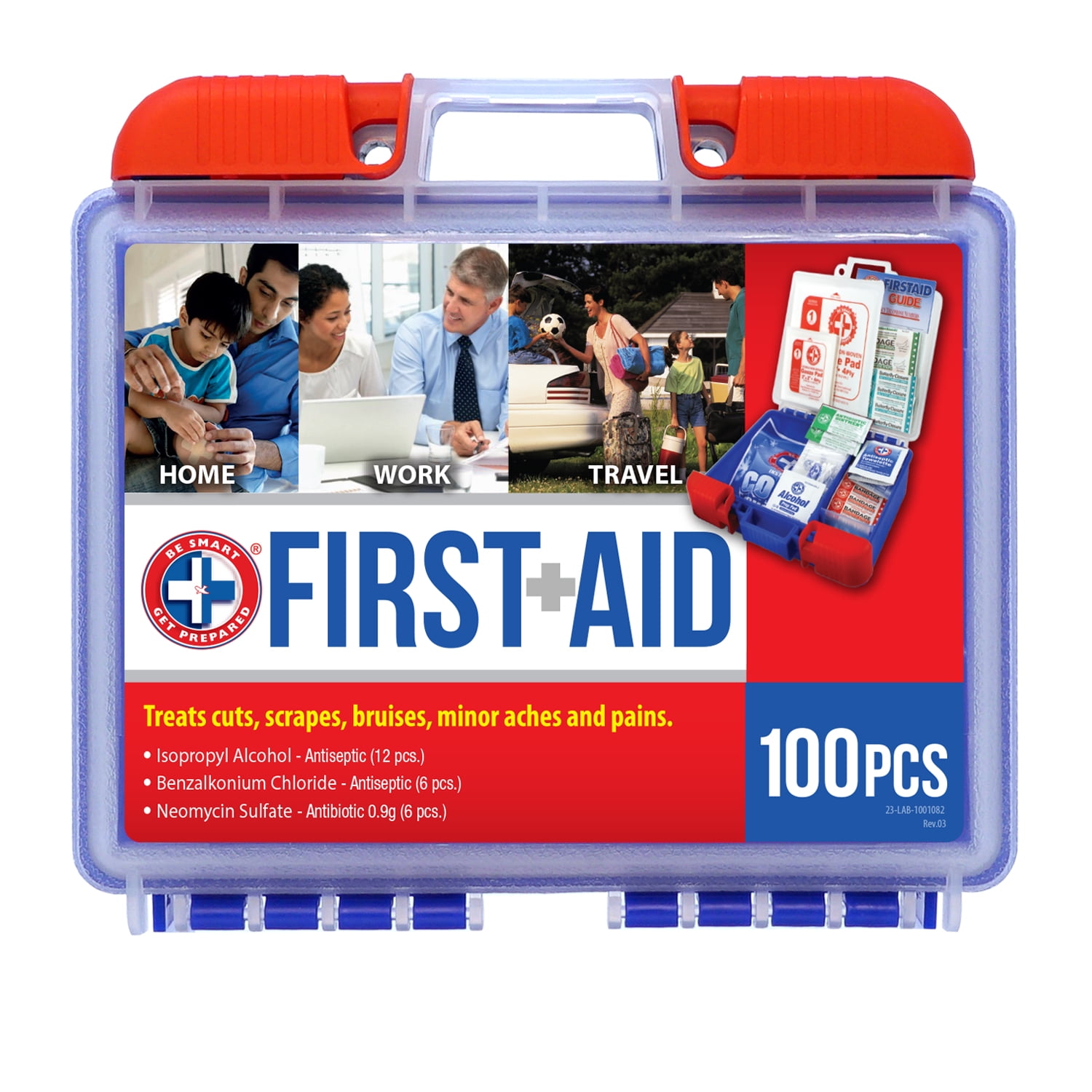 Be Smart Get Prepared First Aid Kit, 100 piece - Walmart.com