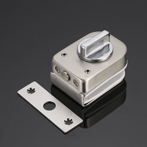 FRCOLOR Bathroom Shop Sliding Door Double Door Double Safety Lock(Silver)