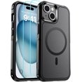 thumbnail image 1 of KOMI Magnetic for iPhone 15 Case, [Compatible with MagSafe] [15FT Military Grade Drop Protection] [2pcs Tempered Glass Screen+Camera Lens Protector] Heavy Duty Shockproof Phone Case, Magnetic Black, 1 of 5