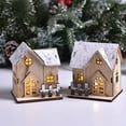 thumbnail image 4 of Kids Table Craft Hut For home Cottage LED Light Christmas Decorations Christmas Ornaments Wooden House Luminous Cabin B, 4 of 8