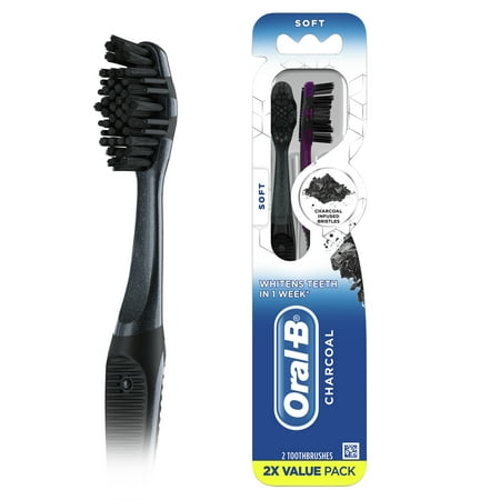 Oral-B Charcoal Toothbrushes, Soft, 2 Count
