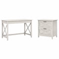 thumbnail image 1 of Bush Furniture Key West 48W Writing Desk with 2 Drawer Lateral File Cabinet in Linen White Oak, 1 of 6