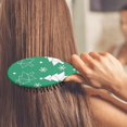 thumbnail image 3 of Green Christmas Tree Pattern Hair Brush,Girls Detangling Hair Brush,Glide Through Tangles with Ease for Wet & Dry Hair,8.8"X2.8", 3 of 7