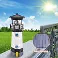 thumbnail image 3 of Kearding Luz alimentada por energía Solar, forma de faro impermeable, decoración de jardín, Sensor inteligente, lámpara giratoria de alto brillo, rojo blanco, 3 of 6