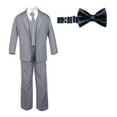 thumbnail image 2 of 6pc Baby Toddler Boy Teen Formal Party Suit w/ Satin Bow tie Medium Gray Sm-20, 2 of 4