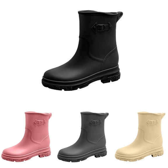 Rain Boots for Women Waterproof Boots Anti-Slip Garden Work Shoes Comfortable Short Mud Booties Fishing Farming Camping