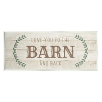 Stupell Industries Love you Barn & Back Inspirational Painting Unframed Art Print Wall Art, 17 x 7