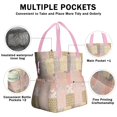 thumbnail image 3 of Pioneer Flower Drawstring Lunch Bag Women - Drawstring Lunch Bag Insulated for Work Office - Stain-Resistant Large Lunchbags for Women with Multi-Pockets, 3 of 6