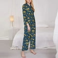thumbnail image 5 of Wukai Modern Excavator Print Women's Pajama Set - Soft Long Sleeve Sleepwear for Comfort and Style-Small, 5 of 9