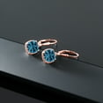 thumbnail image 4 of Gem Stone King 5.60 Ct Cushion London Blue Topaz 18K Rose Gold Plated Silver Earrings, 4 of 4