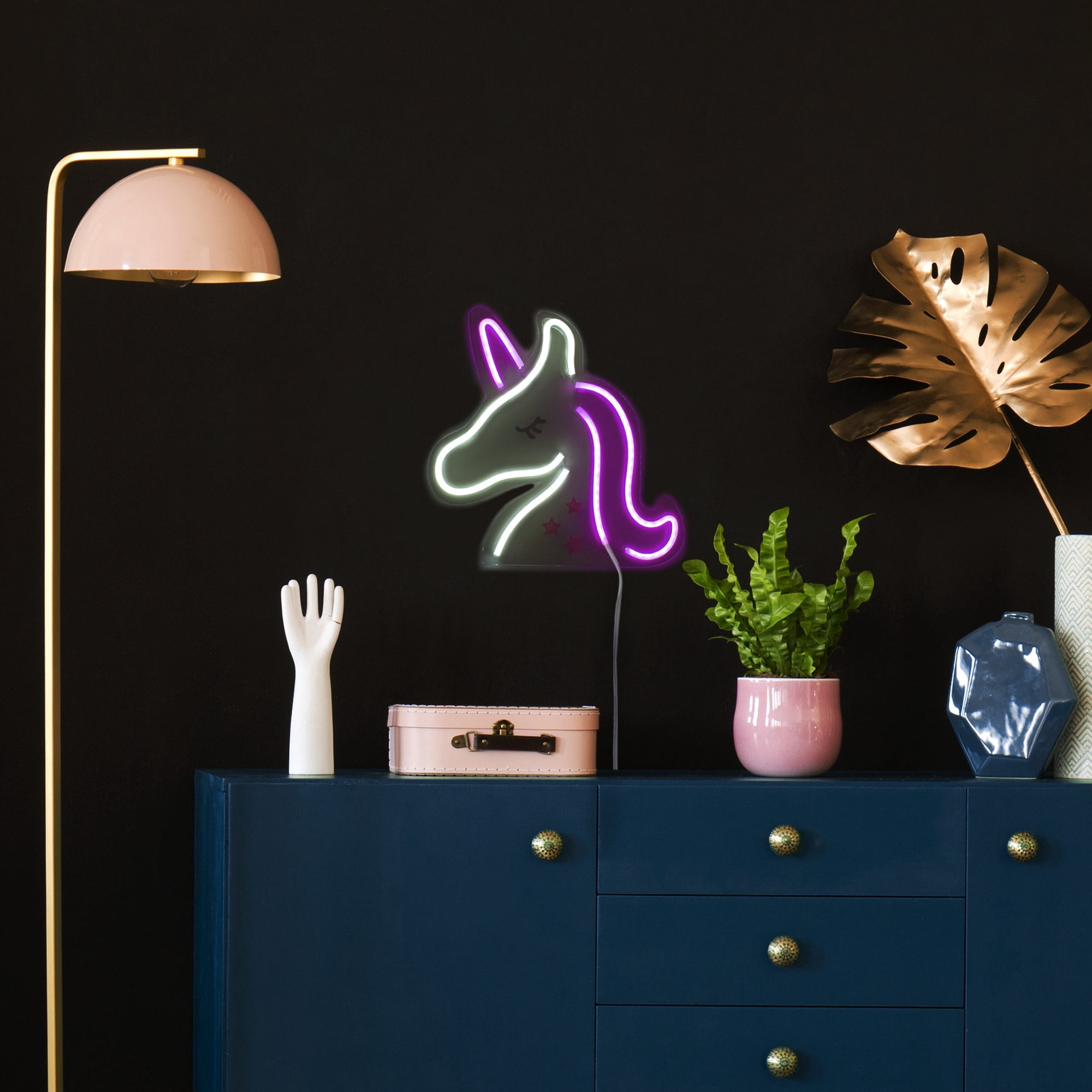 Northlight LED Unicorn Neon Lighted Wall Art - 13" - White and Pink