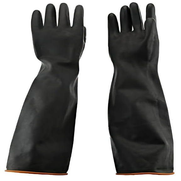 GJX Chemical Resistant,Reusable,Heavy Duty,Long Rubber Gloves,Dishwashing,Industrial Safety,1 Pair