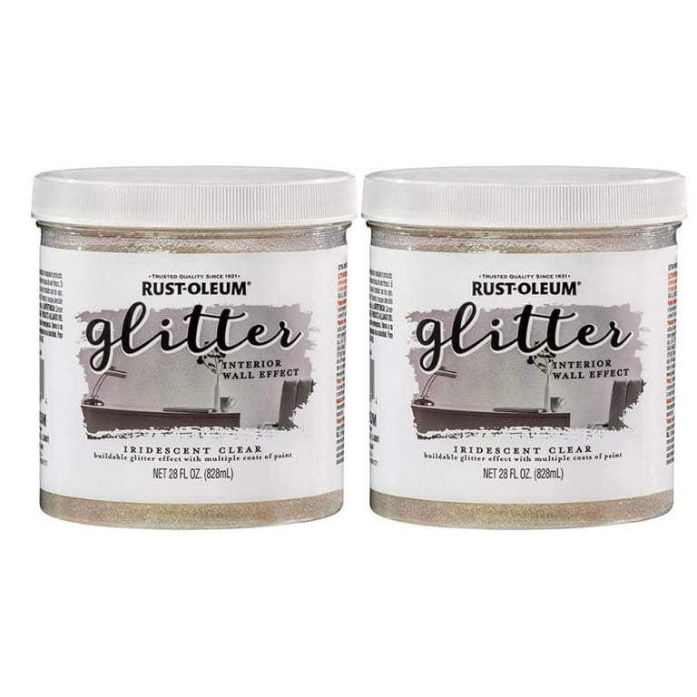 Rust-Oleum Specialty 1 qt. Iridescent Clear Glitter Interior Paint (2-Pack)  323860 - The Home Depot