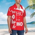 thumbnail image 3 of Yiaed Saying Ho Ho Ho Print Hawaiian Shirt for Men Short Sleeve Button Down Shirts Beach Shirts for Men,Small, 3 of 7