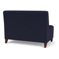 thumbnail image 3 of Siena Lounge Reception Waiting Armless Loveseat / Walnut Wood Legs / Navy Blue, 3 of 5
