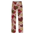 thumbnail image 5 of Fgvctg Women's Valentine's Day Pajamas Comfy Heart Graphic Wide Leg Pajamas Sleepwear High Waisted Pj Pant Stretch Spring Drawstring Lounge Pants with Pockets Pink 2XL, 5 of 6