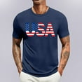 thumbnail image 2 of Men's Patriotic Graphic Crewneck Sweatshirt, Soft Fleece Lining with Independence Day Theme for Casual Lounging ,Navy XL, 2 of 5