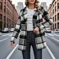thumbnail image 5 of Wiyuqeen Women Plaid Shacket Jacket Trendy Fall Casual Button Wool Blend Trench Coat Warm Blazer Jacket Winter Clothing with Pockets, 5 of 7