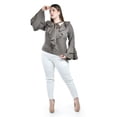 thumbnail image 4 of Blusa con volantes Roman Fashion /Tallas Extras, 1907 (Cafe) cafe 38, 4 of 5