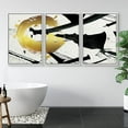 thumbnail image 2 of PixonSign Framed Wall Art Print Set Gold and Black Interlocking Circles Geometric Shapes Illustrations Modern Art Chic Dramatic Dark for Living Room, Bedroom, Office - 24"x36"x3 White, 2 of 5