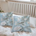 thumbnail image 7 of Waterproof Throw Pillow Covers Set of 2, 16x16 Inch Light Blue White Floral Decorative Pillowcases Outdoor Pillow Slip Cushion Covers Set for Couch Tent Retro Botanical Flower, 7 of 7