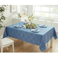 thumbnail image 2 of Newbridge Blue Ribbons and Bows Damask 52 x 52 inch Square Fabric Tablecloth for Party, 2 of 8