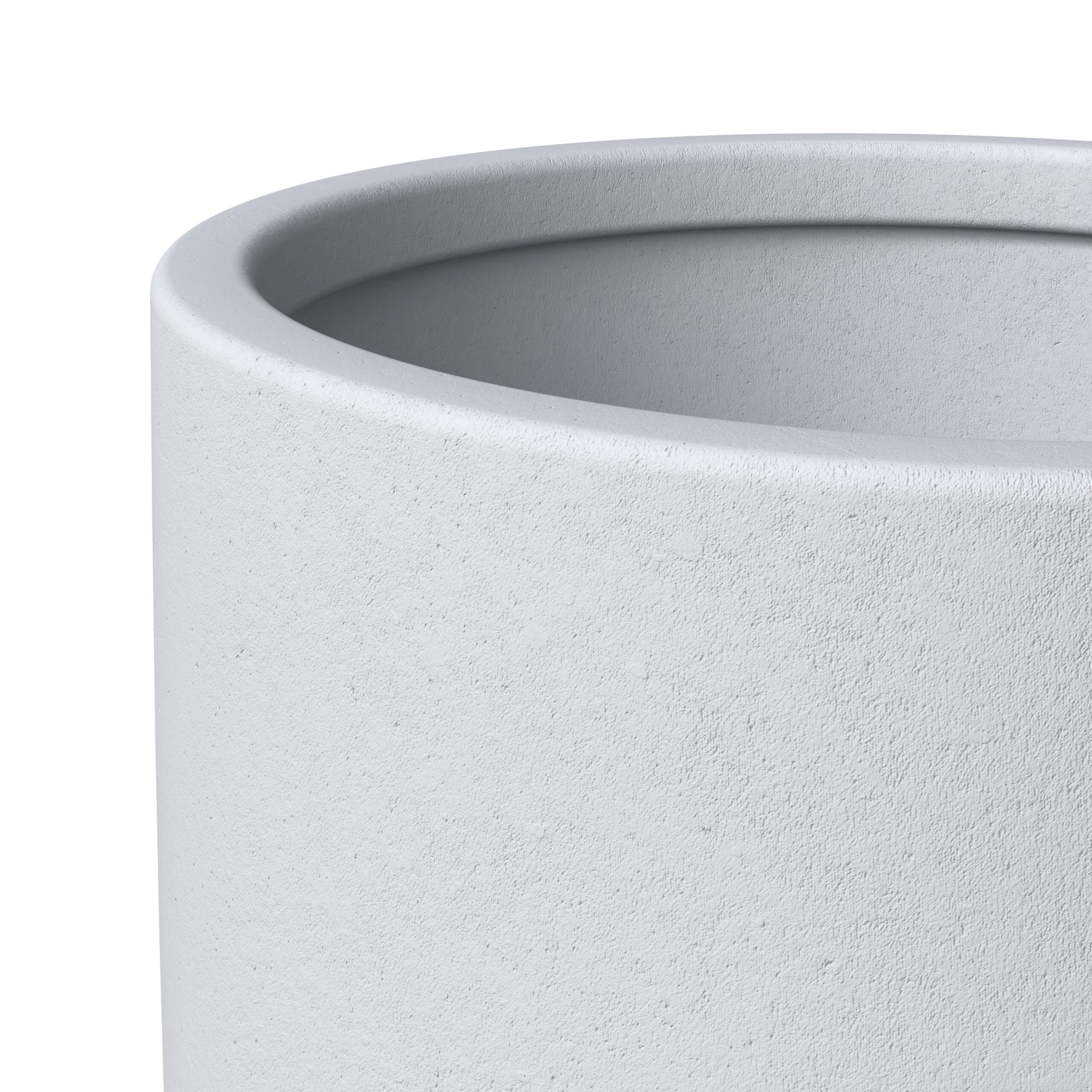 LeisureMod Crete Mid-Century Modern Fiberstone and Clay Planter - Tapered Round Plant Pot with Drainage Holes for Indoor and Outdoor Home (Aged Concrete, 24" Height)