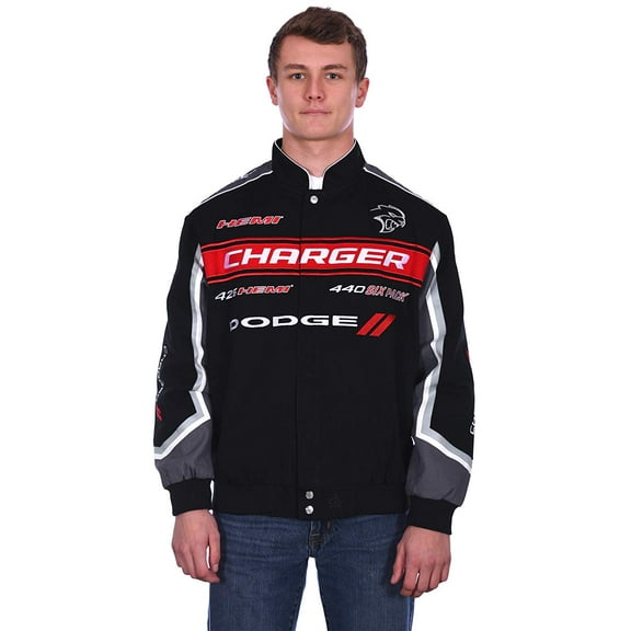 JH Design Group Mens Dodge Charger Embroidered Cotton Twill Jacket