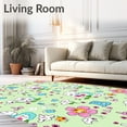 thumbnail image 2 of ODIKA 3'x5' Machine Washable Non-Slip Area Rug, Charming ABC Garden Featuring Animal Friends and Number Blooms High Traffic Rug with Pad, Green, 693673, 2 of 8