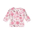thumbnail image 5 of Abcomgle Girls Shirts Summer Henley 3/4 Sleeve Tshirts Toddler Rose Butterfly Print Girls Shirts Dressy Button Down Cotton Tee Tops Girls, 5 of 5
