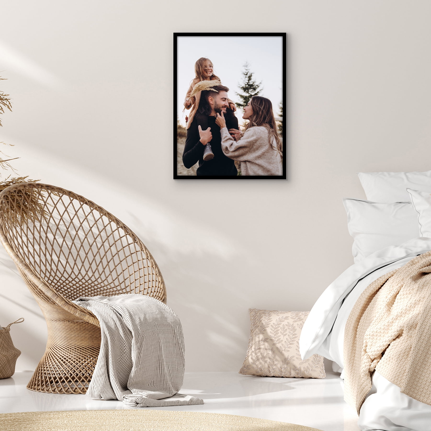 Americanflat 19x25 Poster Frame with Polished Plexiglass Streamline Collection Thin Border Wall - Black
