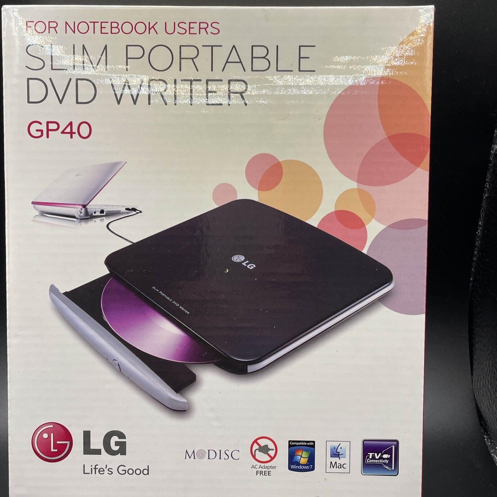 GENUINE LG Slim Portable DVD Writer GP40 PC/Mac [GP40NB40] Brand New