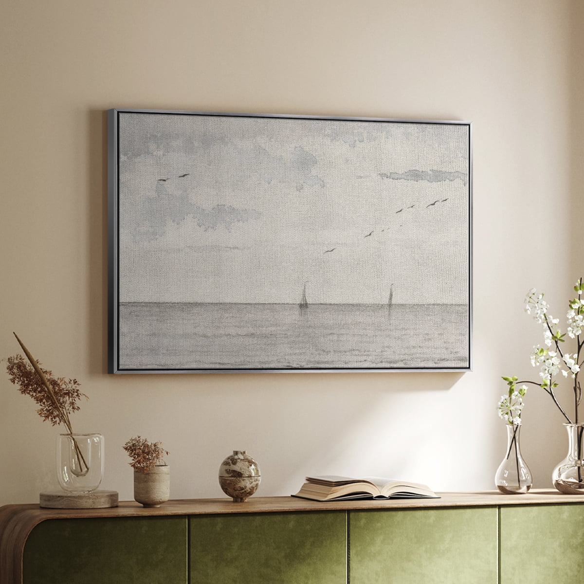 Vintage Landscape-CCCXLII By Wexford Home Framed in Silver Wood Gallery Wrapped Canvas 25 in. x 37 in.