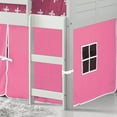 thumbnail image 4 of OS Home and Office Louvered Design Twin Low Loft Bed in White with Pink Canvas Tent, 4 of 6