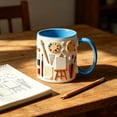 thumbnail image 4 of Ceramic Coffee Mug 350ml with Ergonomic Handle, Microwave and Dishwasher Safe, Daily Use Beverage Cup with Tool Pattern Design for Coffee or Tea, 4 of 5