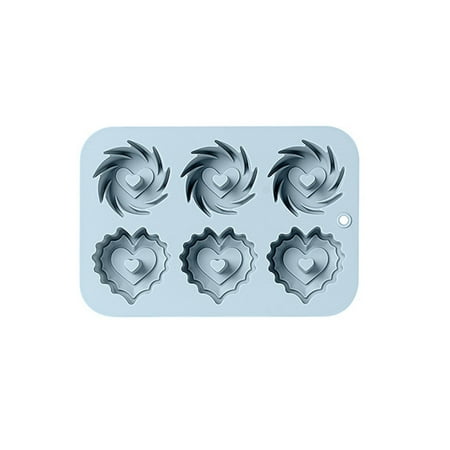 

6 Pairs Of Love Spiral Cake Mould Rice Cake Complementary Food Silica Gel Mould Chocolate Cake Mould