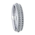 thumbnail image 3 of Natural 2Ct Round Cut Diamond 2Row Milgrain Anniversary Wedding Eternity Band Ring 18k Gold IJ SI2, 3 of 3