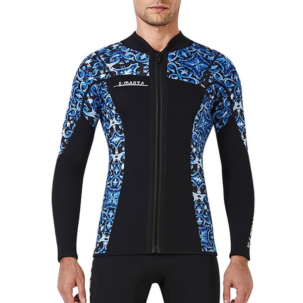 Eigraketly Traje de neopreno de 3MM para buceo, traje de neopreno grueso de manga larga, chaqueta, trajes de buceo, traje de Surf para aeróbic acuático, Deportes acuáticos azul SG Eigraketly OD003290-04