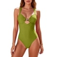 thumbnail image 2 of PNTUTB 2026 Women's Swimwear Solid-Color One-Piece Swimsuit with Star Accents Interconnected Cutout Straps Slimming and Body-Hugging Design, 2 of 6