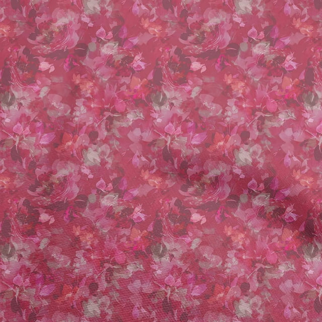 oneOone Cotton Cambric Pink Fabric Abstract Floral Craft Projects Decor Fabric Printed By The Yard 42 Inch Wide