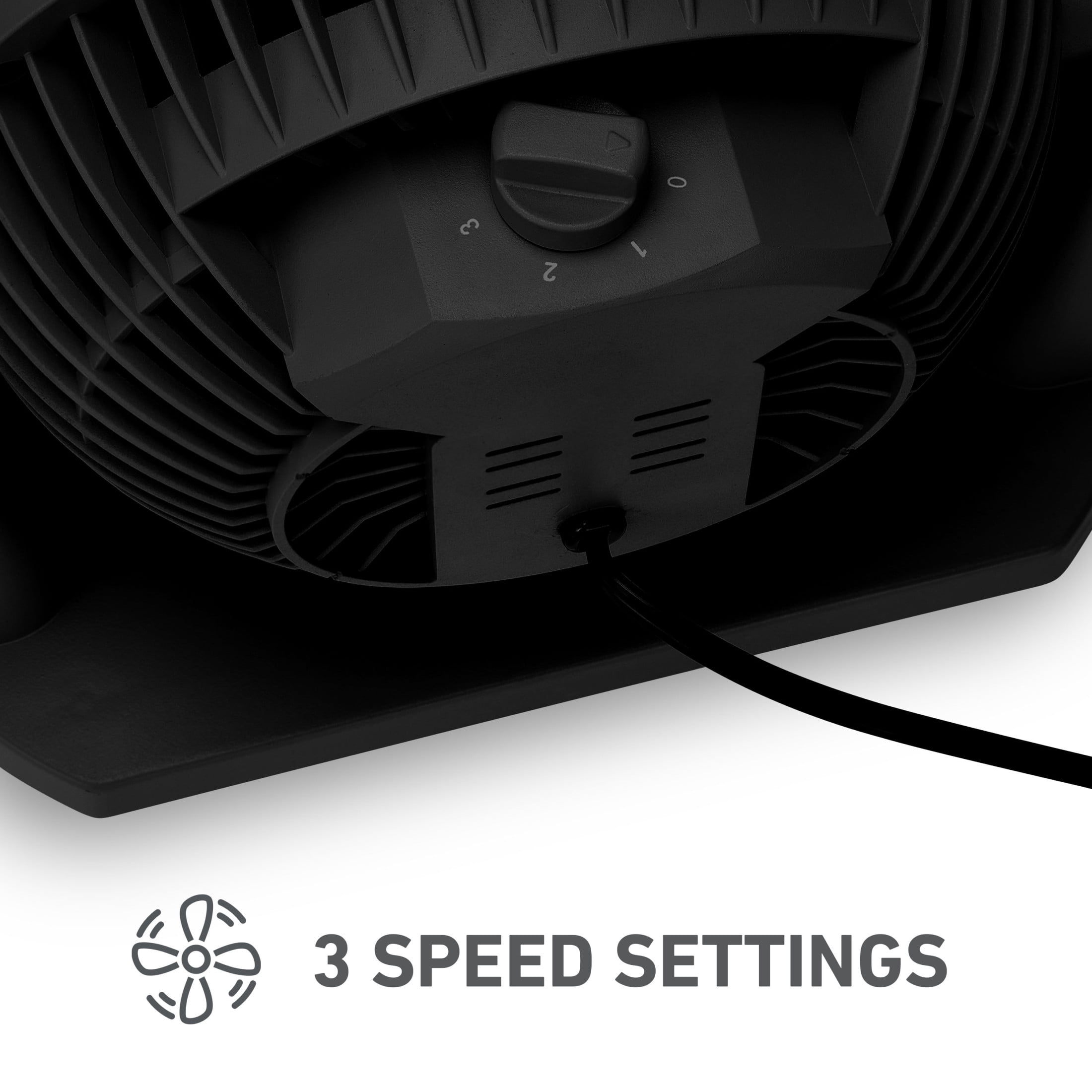 Holmes Blizzard 8 Inch Air Circulator Fan 3 Speed High Velocity Table Desk Fan Black