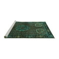 thumbnail image 2 of Ahgly Company Machine Washable Indoor Rectangle Persian Turquoise Blue Traditional Area Rugs, 2' x 4', 2 of 4