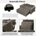 thumbnail image 5 of Harper & Bright Designs Velvet Convertible Sleeper Sofa Bed with Adjustable Backrest, Pull-Out Bed with USB Charging Ports, Loveseat with Pull Out Bed for Apartments Small Spaces, 61.4" Brown Gray, 5 of 20