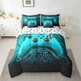 thumbnail image 2 of Manfei Gaming Bedding Queen Size,Game Gamer Controller Comforter Sets with Sheets,Gradent Blue Black Bedding Sets Queen Size For Boy,Microfiber Room Decor Reversible,7pcs, 2 of 7