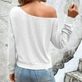 thumbnail image 4 of Pompotops Haut d'Automne Décontracté pour Femmes Couleur Unie Col Asymétrique Blouses Manches Longues Haut Manches Longues Col Asymétrique Blouses en Solde, 4 of 8