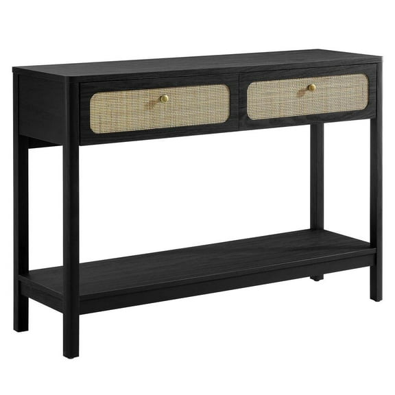Chaucer Wood Entryway Console Table in Black