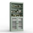 thumbnail image 3 of 100% Solid Wood 32" Bathroom Cabinet with Frosted Glass Doors and Adjustable Shelves, 3 of 4