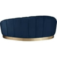 thumbnail image 3 of Maklaine Contemporary Upholstery Navy Velvet Chaise, 3 of 7