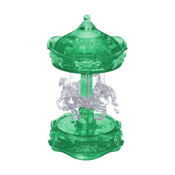 BePuzzled 3D Crystal Puzzle - Carousel (Green/White): 83 Pcs